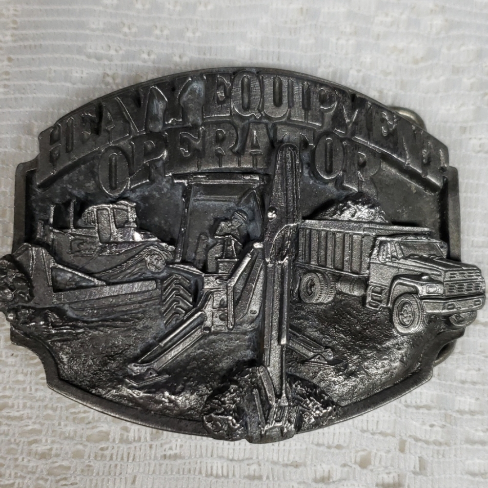 Vintage belt buckle "Heavy Equipment operator "